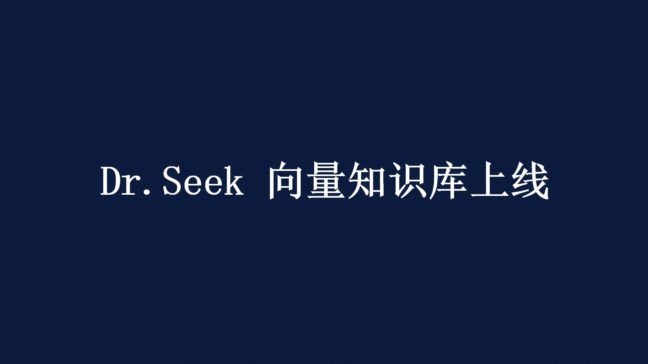 Dr.Seek 向量知识库上线：沉淀你的经验，让AI替你回答90%的问题